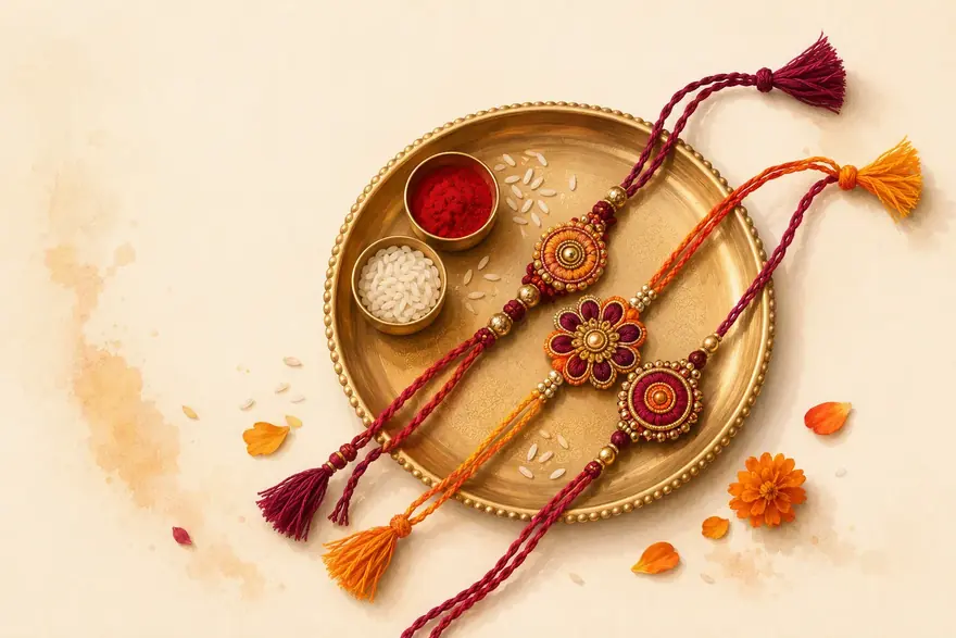 Rakhi thali with roli and rice